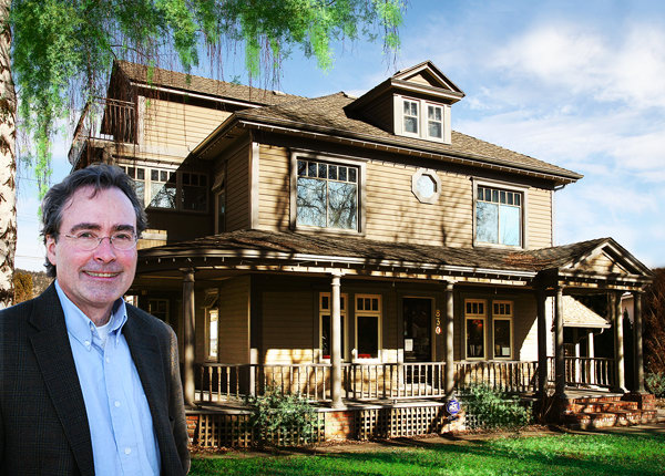 Marc Whittemore photograph portrait in front of his Heritage Building Law Offices in Kelowna, B.C. 